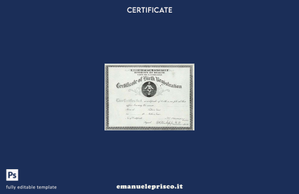 modello di certificato di nascita della Divisione sanitaria dell'Ohio in stile v